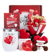 Load image into Gallery viewer, Valentine’s Day Gift Basket featuring a romantic bouquet of dried soap roses, insulated tumbler, scented candle, handmade crochet heart, artisan soap, and greeting card. A thoughtful Valentine’s Day gift for her, perfect for wives, girlfriends, friends, and special occasions. Available for local delivery in Las Vegas and Henderson.
